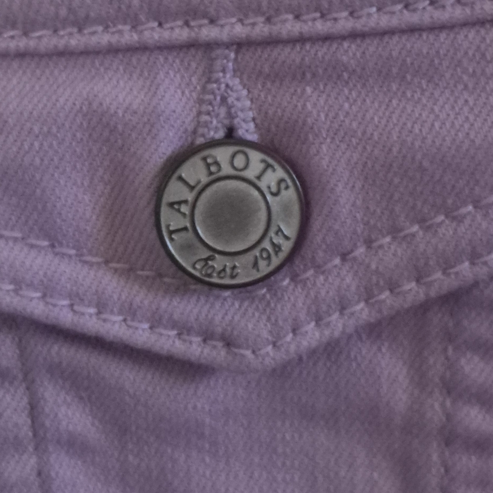 Talbot's Purple Ruffle Neck Denim Jacket - Picture 5 of 11